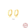 Orecchini a cerchio minimalisti da 7mm in argento sterling 925 placcati oro - 7mm / Oro