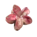 Charming candy color flower claw clip in pink marbled acetate finish for hair styling - Marble Plumeria [Multi-color]
