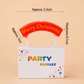 Red Merry Christmas party candle ornament with yellow lettering and dimensions 5.3cm x 1cm - Arch Letter Red