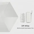 Off-white mini flat folding umbrella with matching hard case for sun and UV protection - Box Packaging / Off White