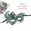 Detail of green lace phoenix eye mask with dimensions 22x14cm for party cosplay - Phoenix - Green