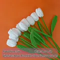 Handmade crochet white tulip flower in 41cm height for Mother's Day gift decoration - White Tulip Single Stem