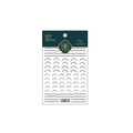 French style nail stickers TS-1009 with thin black line designs on green card - French Line Art Black (TS-1009)