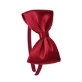 Elegant wine red satin oversized bow headband with a glossy finish for girls - Red