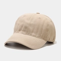 Detail of minimalist beige cotton baseball cap featuring twill texture and breathable eyelets - Adjustable / Khaki