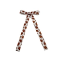 Haarclip met witte strik, rugbyprint en rode stippen voor feestelijke gelegenheid - Wit (American Football)