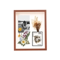 Retro wooden 3D shadow box frame with dried flowers and vintage wedding photo display - 6 Inch / Walnut