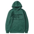 Dark green hooded tracksuit set with motivational text print for women's autumn wear - S / Top And Bottom / Dark Green