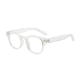 Retro Boston style transparent square frame sunglasses with clear resin finish - Transparent Frame Clear Lens