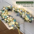 Guirlande de Noël bleue avec lumières LED, flocons et boules pour décoration intérieure - Guirlande Mixte Enneigée 1.8m Bleu avec Lumières