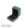 Dark green leather ring box with double slot black velvet interior size 6x6.5x5cm - Ring Box / Dark Green