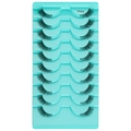 Top view of YK304 natural half-eyelash set with ten pairs on a turquoise display tray - Japanese Daily Style (YK304)