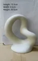 Abstract white matte ceramic swirl vase for modern home decor, size 13.5x9.5x20.5cm - Twist Shape (Large) (Grey White)