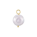 Ciondolo in argento S925 fatto a mano con perla lavanda tonda e gancio dorato fine - A0014-Perla Rotonda Viola / Oro