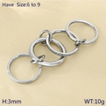 Linked four-band silver ring with pave white diamonds in size 6 to 9, 3mm height - US 6 / Silver Four-Linked Interlocking Pave Style (KR113339-Z)