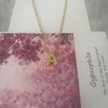 Double-layered gold necklace with letter A pendant and sparkling pavé set crystals - Letter A