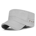 Men's outdoor breathable cadet cap in light grey with metal eyelets and curved brim - Adjustable / Light Gray