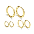 Tre dimensioni di orecchini a cerchio in acciaio inossidabile dorato lucido tondi - Pezzo Singolo / 10mm / Oro