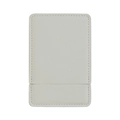 Slim portable makeup mirror with white PU leather cover and high-quality stitching - White