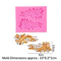 Pink silicone mold for paisley lace fondant decoration with embossed pattern details - 1#--Pink