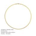 Elegant 14k gold plated stainless steel flat snake chain herringbone necklace for women - 3mm (40cm) / Gold
