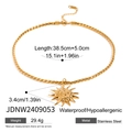 Gedetailleerde afmetingen en waterbestendige kenmerken van de gouden zonnebloemketting - Grote Gouden Zon (JDNW2409053)