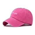 Berretto da baseball in cotone rosa slavato con ricamo Everyday bianco - Rosa Rosso