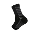 Black compression ankle sleeve with white stripe patterns for athletic support - Striped Black with White Dots