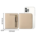 Schlanke aprikosenfarbene PU-Leder Geldbörse für Damen mit Größenangaben - Lychee-Textur / Khaki