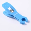 Sky blue acrylic piercing tool pliers with metal spring for ear and nose positioning - Blue Round Open Clamp