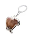 Minimalist Capybara acrylic keychain with a metal ring for bags and car keys - Standing Side View Capybara