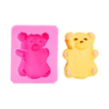 Molde de silicona de oso grande magenta para pasteles creativos y velas hechas a mano - Rosa