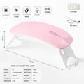 Pink mini UV LED nail lamp with 6 beads and USB cable for manicure and gel drying - Pink Mini Mouse Nail Lamp