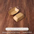 5-inch brown kraft paper food boat 14.3x10x2.3cm disposable tray for snacks 50 pieces - 5 Inch Kraft Paper Boat (50 Pcs/Pack) 14.3*10cm