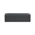3D flame humidifier with dark grey stone texture finish and minimalist rectangular base - DQ711 Square Type / Black Lava Style