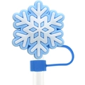 Copri cannuccia in silicone a forma di fiocco di neve bianco e blu per cannucce 10mm - Fiocco di neve blu
