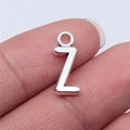 Silver alloy letter Z charm pendant for DIY jewelry making and handmade crafts - Letter Z (B15679) / Antique Silver