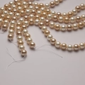 Mixed 8-12mm glossy glass pearl strands in cream and champagne for DIY jewelry - Style 4-Off-White Gold White Mix / 6mm/Approx 68pcs/40cm