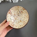 Handmade coconut bowl with colorful shell inlay mosaic pattern for home decoration - Willow Style