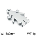 Polished silver titanium steel pendant in a little girl shape, size 15x9mm and weight 1g - Steel Color Girl Style 5 (KLJ2388-Z)