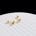 Elegante gouden vlinder oorbellen van titanium staal met matte afwerking en schroefsluiting - Matte Vlinder