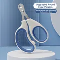 Blau-weiße ergonomische Katzenkrallenschere mit präzisem Rundloch-Design - Rundloch-Stil / Weiß+Blau