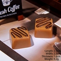Detailed macro view of 2.3cm resin chocolate charms for DIY phone cases and fridge magnets - Square Lines - Light Coffee