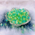 8mm green and yellow glass round beads in a gold-rimmed bowl for DIY jewelry - 6# Jade-Cracked Ocean Green
