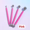 Set of 4 pink double-headed stainless steel ball stylus tools for clay and fondant modeling - Marubo Pink 4-piece Opp Bag
