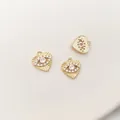 Macro detail of heart-shaped evil eye pendants with gold plating and zircon inlay - Type 9 Evil Eye Heart 10x11mm