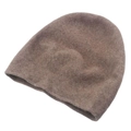 Loose-fit wool knit beanie in brown color, warm winter headwear for a stylish look - 54-60cm / Khaki