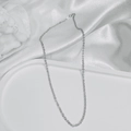 Close-up of S925 sterling silver chain on white satin background with artistic props - Thick Sparkling O-Chain / 45cm / Silver