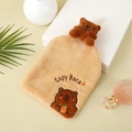 Cute Capybara hanging hand towel made of ultra-soft coral velvet in a brown camel color - Capybara Style