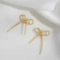 Coppia di ciondoli a fiocco fatti a mano in oro 14K con trama a corda ritorta per orecchini DIY - Medio (21x30mm) / Placcato Oro 14K